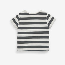 Load image into Gallery viewer, Black and White Stripe Short Sleeve Cotton T-Shirt (3mths-4yrs)
