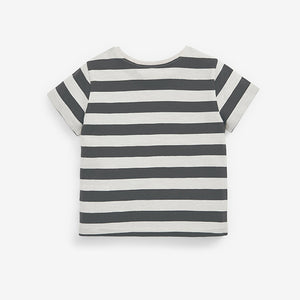 Black and White Stripe Short Sleeve Cotton T-Shirt (3mths-4yrs)