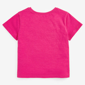 Bright Pink Short Sleeve Cotton T-Shirt (3mths-6yrs)