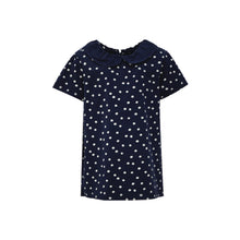 Load image into Gallery viewer, Navy Blue Spot Collar Top (3mths-6yrs)
