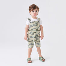 Load image into Gallery viewer, Camouflage Short Dungarees And T-Shirt Set (3mths-5yrs)
