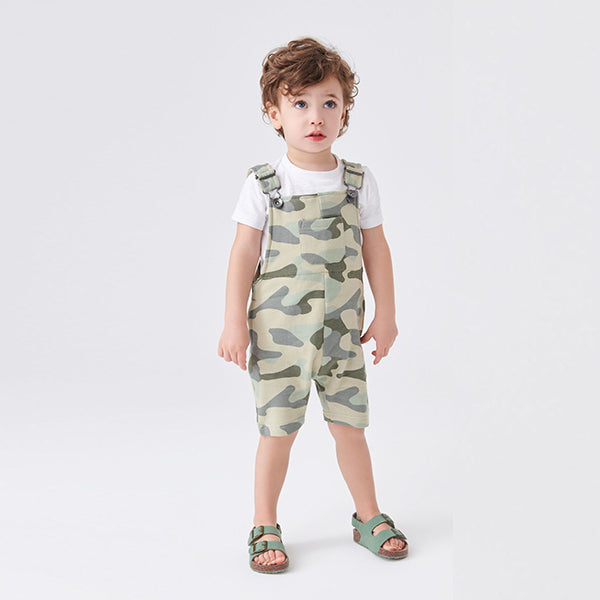 Camouflage Short Dungarees And T-Shirt Set (3mths-5yrs)