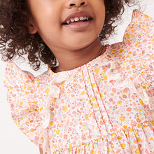 Load image into Gallery viewer, Pink Ditsy Lace Trim Cotton Blouse (3mths-6yrs)
