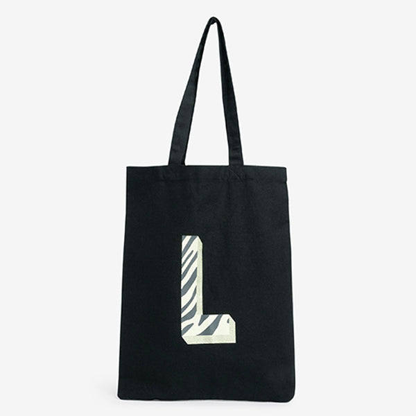 Black Zebra Cotton Reusable Monogram Bag For Life