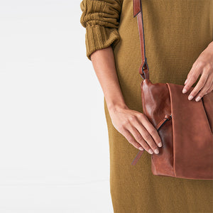 Tan Brown Soft Panel Detail Across-Body Bag