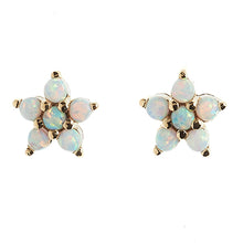 Load image into Gallery viewer, 18ct Gold Plated Sterling Silver Opal Flower Stud Earrings
