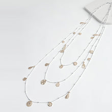Load image into Gallery viewer, Silver Tone/Rose Gold Tone Recycled Metal Multi Layer Feather Necklace

