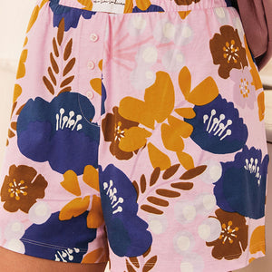 Lilac Dog Print Cotton Jersey Pyjama Short Set