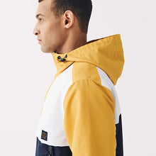 Load image into Gallery viewer, Navy Blue /Yellow Shower Resistant Overhead Jacket
