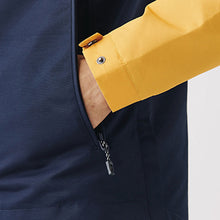 Load image into Gallery viewer, Navy Blue /Yellow Shower Resistant Overhead Jacket
