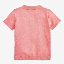 Load image into Gallery viewer, Pink Short Sleeve Textured Polo Shirt (3mths-5yrs)
