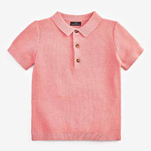 Load image into Gallery viewer, Pink Short Sleeve Textured Polo Shirt (3mths-5yrs)
