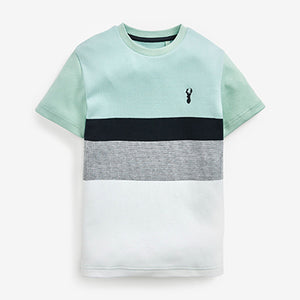 Mint Green Soft Touch Colourblock Short Sleeve T-Shirt (3-12yrs)