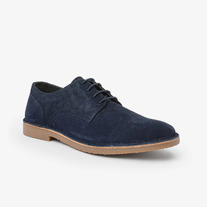 Navy Blue Suede Desert Shoes