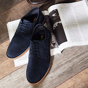 Navy Blue Suede Desert Shoes