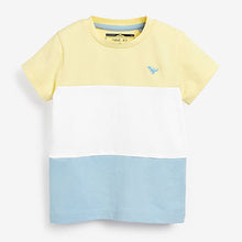 Load image into Gallery viewer, Yellow/Blue Colourblock Short Sleeve T-Shirt (3mths-5yrs)
