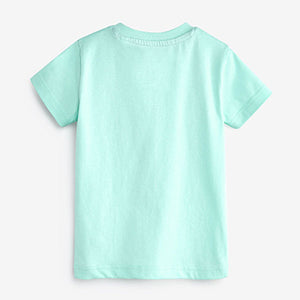 Turquoise Blue Digger Short Sleeve Pocket T-Shirt (3mths-6yrs)