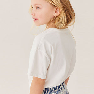 White Daisy Crochet T-Shirt (3-12yrs)