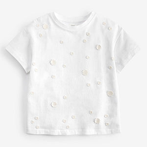 White Daisy Crochet T-Shirt (3-12yrs)