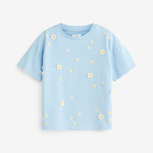 Load image into Gallery viewer, Blue Daisy Crochet T-Shirt (3-12yrs)
