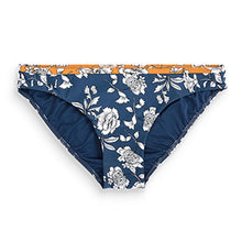 Load image into Gallery viewer, Navy Blue/Ochre Yellow Floral Bikini Bottoms
