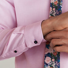 Load image into Gallery viewer, Pink Floral Regular Fit Single Cuff Shirt And Tie Pack
