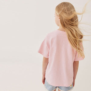 Pink Let Love Grow Embroidery T-Shirt (3-12yrs)