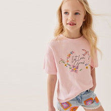 Load image into Gallery viewer, Pink Let Love Grow Embroidery T-Shirt (3-12yrs)
