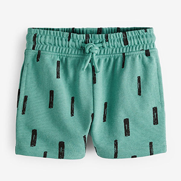 Teal Blue All Over Printed Jersey Shorts (3mths-5yrs)