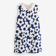 Load image into Gallery viewer, Blue Flower Button Through Jersey Dress (3mths-5yrs)
