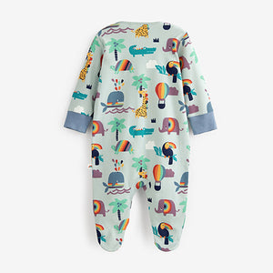 Green Elephant Baby 3 Pack Sleepsuits (0mths-18mths)