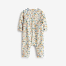 Load image into Gallery viewer, Blue Elephant Print Woven Collared Baby Pyjama Sleepsuit (0-18mths)
