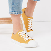 Load image into Gallery viewer, Ochre Yellow Baseball Canvas Trainers
