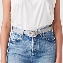 Load image into Gallery viewer, Grey Covered Square Buckle Jeans Belt
