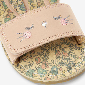 Pink Leather Bunny Little Luxe™ Sandals (Younger Girls)