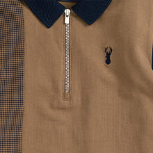 Load image into Gallery viewer, Tan Brown Short Sleeve Zip Neck Polo Shirt (3-12yrs)
