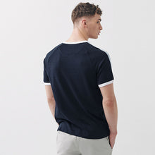 Load image into Gallery viewer, Navy Blue Stage Tape Blocked T-Shirt
