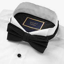 Load image into Gallery viewer, White Slim Fit Single Cuff Dress Shirt and Bow Tie Set
