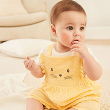 Load image into Gallery viewer, Lemon Yellow Character Baby 2 Piece Dungarees And Bodysuit Set (0mths-18mths)
