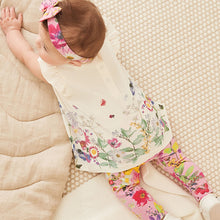 Load image into Gallery viewer, Bright Pink Floral Baby T-Shirt, Leggings And Headband Set (0-18mths)
