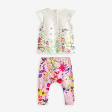 Load image into Gallery viewer, Bright Pink Floral Baby T-Shirt, Leggings And Headband Set (0-18mths)

