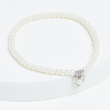 Load image into Gallery viewer, Sterling Silver Heart Charm Pearl Beaded Bracelet

