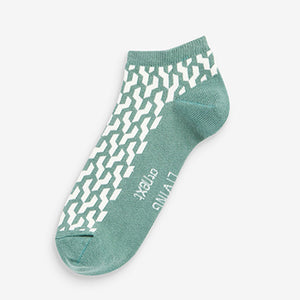 Green Scion at Next Poppy Print Trainer Socks 5 Pack