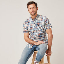 Load image into Gallery viewer, Ecru White Check Short Sleeve Shirt
