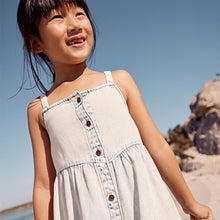 Load image into Gallery viewer, Blue Denim Button Sundress (3-12yrs)
