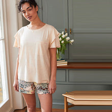 Load image into Gallery viewer, Cream Patchwork Cotton Blend Pyjama Short Set
