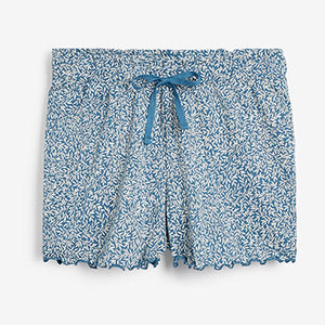 Blue Floral Morris & Co. At Next Jersey Pyjama Short Set