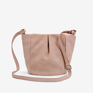 Nude Pink Soft Panel Detail Across-Body Bag