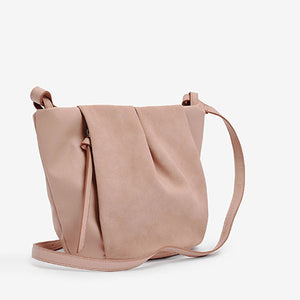 Nude Pink Soft Panel Detail Across-Body Bag