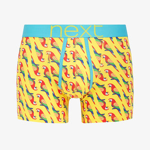 4 Pack Bright Bird Print A-Front Boxers